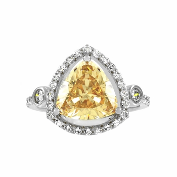 Abilene's 2.5 ct Trillion Cut Champagne CZ Engagement Ring