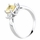 Three Stone Asscher Simulated Canary CZ Ring