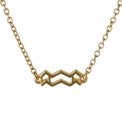 Athena's Goldtone Zodiac Charm Necklace - Aquarius