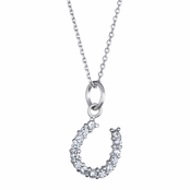 Petite Silver Horseshoe CZ Necklace