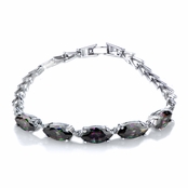 Demi's 7in Marquise Cut Multi-Color CZ Link Bracelet