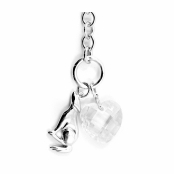 Flora's Silvertone Heart and Wolf Charm Bracelet
