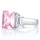 Perfectly Pink Emerald Cut CZ Engagement Ring