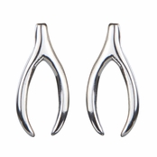 Jennifer's Silvertone Wishbone Earrings
