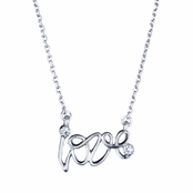 Joelle's Silvertone Love Necklace