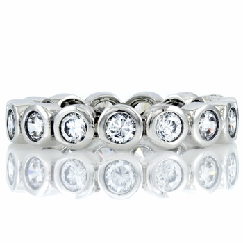 Joy's Silvertone Eternity Ring - Clear CZ