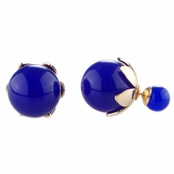 Marjorie's Royal Blue Front Back Stud Earrings