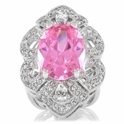 Mary's Pink Art Deco Cocktail Ring