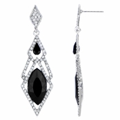 Pamella's Black Red Carpet Style Drop Earrings