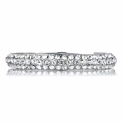 Danita's Fancy Silvertone Rhinestone Bangle Bracelet