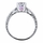 Shayla's Silvertone Asscher Cut Pink Heart CZ Engagement Ring