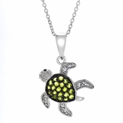 Sheldon's Green Pave Turtle Pendant