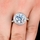 Sterling Silver Cubic Zirconia Round Cut Halo Engagement Ring