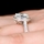 Sterling Silver Cubic Zirconia Round Cut Halo Engagement Ring