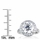 Sterling Silver Cubic Zirconia Round Cut Halo Engagement Ring