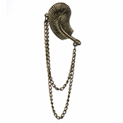 Zadie's Antique Finish Feather Right Ear Cuff with Chain