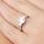 Saraya's 3 Stone Asscher Cut CZ Engagement Ring