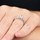 Shayla's Silvertone Asscher Cut Pink Heart CZ Engagement Ring