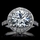 Sterling Silver Cubic Zirconia Round Cut Halo Engagement Ring