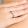 DeGeneve's Silvertone Asscher Cut CZ Engagement Ring